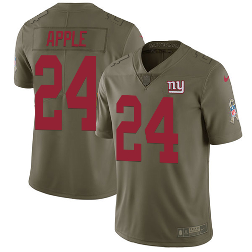 Nike Giants #24 Eli Apple Olive Youth Stitched NFL Limited Salute to Service Jersey